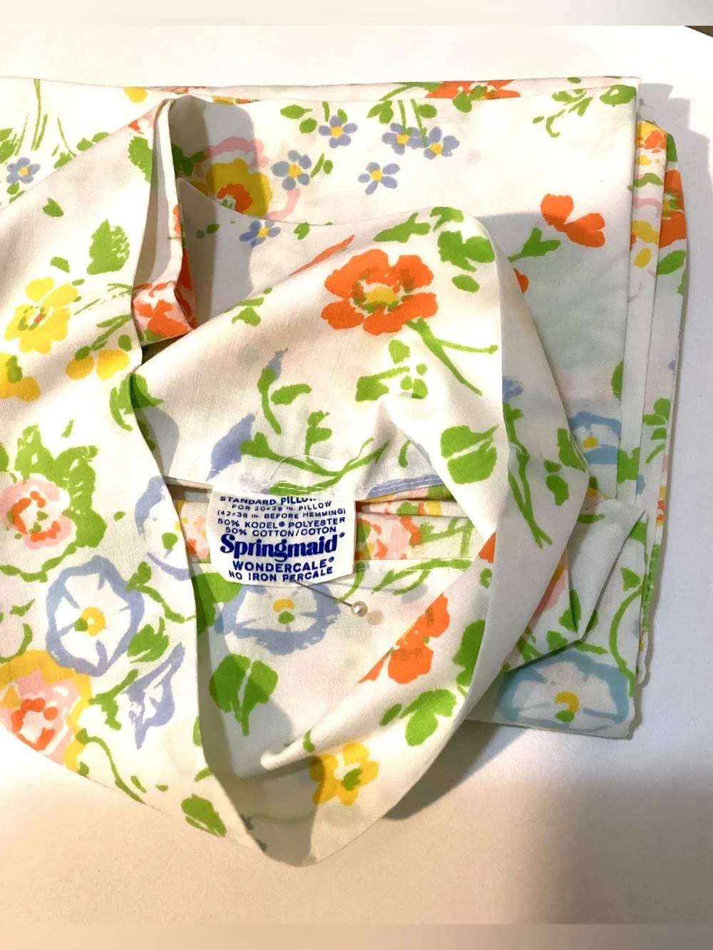 Springmaid Wondercale Twin fitted sheet + pillow case no iron Percale.